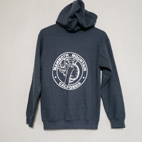 Mammoth Mountain Zip Up Hoodie Jacket Wooly California Snowboard Gray Mens Small - Picture 10 of 10